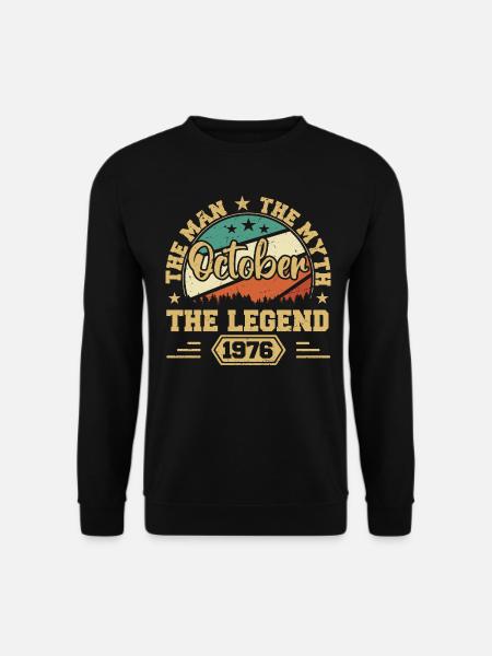 Oktober 1976 Geburtstagsgeschenk 1976 Oktober - Unisex Pullover - Schwarz
