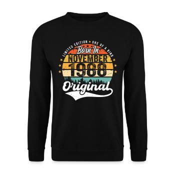 Légendaire depuis novembre 1988 - 1988 - Sweat-shirt Unisexe - noir - Devant - Alina (178cm) & Michal (187cm)