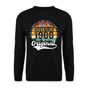 Legendary since November 1986 - 1986 - Unisex Sweatshirt - black - Front - Alina (178cm) & Michal (187cm)