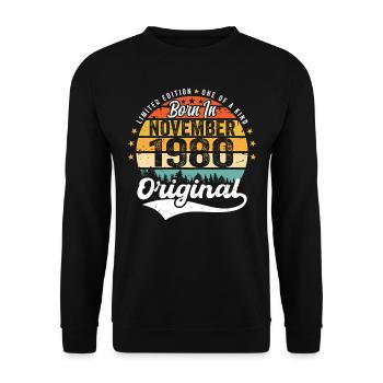 Légendaire depuis novembre 1980 - 1980 - Sweat-shirt Unisexe - noir - Devant - Alina (178cm) & Michal (187cm)