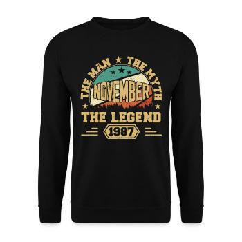 Legendary Since November 1987 Vintage 1987 Novembe - Unisex Sweatshirt - black - Front - Alina (178cm) & Michal (187cm)