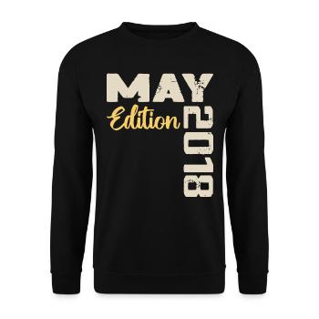 May 2018 Birthday May 2018 Gift May 2018 May - Unisex Sweatshirt - black - Front - Alina (178cm) & Michal (187cm)