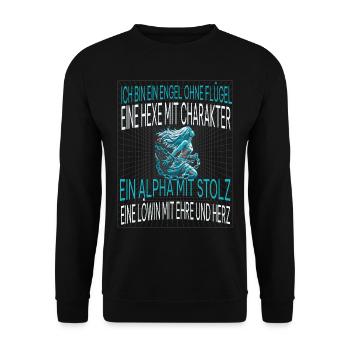 Frauenpower - Unisex Pullover - Schwarz - Vorne - Alina (178cm) & Michal (187cm)