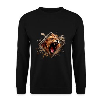 Lion, roi de la jungle sauvage - Sweat-shirt Unisexe - noir - Devant - Alina (178cm) & Michal (187cm)