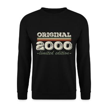 Legende seit 2000 Geboren 2000 Geburtstag 2000 - Unisex Pullover - Schwarz - Vorne - Alina (178cm) & Michal (187cm)