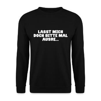 Lasst mich doch bitte mal ausreden - Büroleben - Unisex Pullover - Schwarz - Vorne - Alina (178cm) & Michal (187cm)