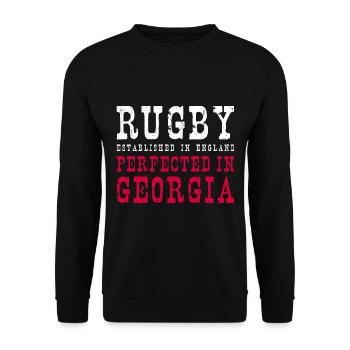 Rugby Perfected In Georgia Rugby - Unisex Pullover - Schwarz - Vorne - Alina (178cm) & Michal (187cm)