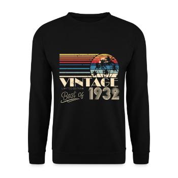 1932 né 90 ans anniversaire rétro - Sweat-shirt Unisexe - noir - Devant - Alina (178cm) & Michal (187cm)