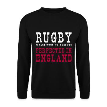 Rugby Perfected In England Rugby - Unisex Pullover - Schwarz - Vorne - Alina (178cm) & Michal (187cm)