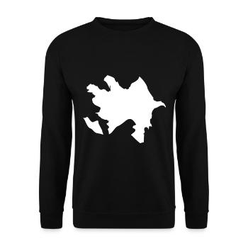 Azerbaijan map flag - Unisex Sweatshirt - black - Front - Alina (178cm) & Michal (187cm)