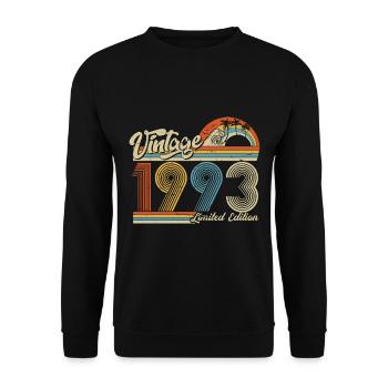 1993 Vintage Birthday Retro Vintage Gift - Unisex Sweatshirt - black - Front - Alina (178cm) & Michal (187cm)