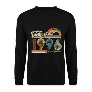 1996 Anniversaire né en 1996 Retro Vintage - Sweat-shirt Unisexe - noir - Devant - Alina (178cm) & Michal (187cm)