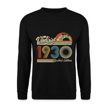 1930 Born retro sunset gift vintage - Unisex Sweatshirt - black - Front - Alina (178cm) & Michal (187cm)