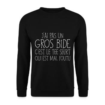 J'ai Pas Un Gros Bide Humour Sarcasme - Unisex Pullover - Schwarz - Vorne - Alina (178cm) & Michal (187cm)