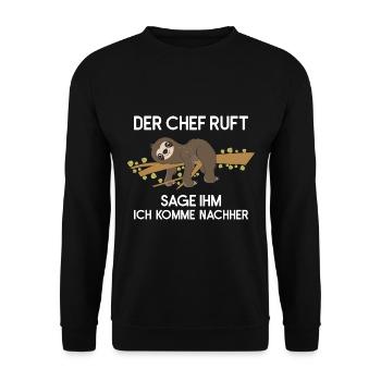 Sloth Faulenzer Süßes Faultier Geschenk - Unisex Pullover - Schwarz - Vorne - Alina (178cm) & Michal (187cm)