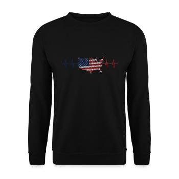 Amerika America - Unisex Pullover - Schwarz - Vorne - Alina (178cm) & Michal (187cm)