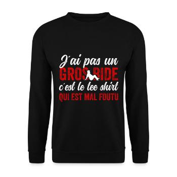 J'ai Pas Un Gros Bide Humour Sarcasme - Unisex Pullover - Schwarz - Vorne - Alina (178cm) & Michal (187cm)