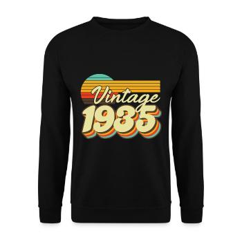 Vintage 1935 Geburtstag Retro Geschenk - Unisex Pullover - Schwarz - Vorne - Alina (178cm) & Michal (187cm)