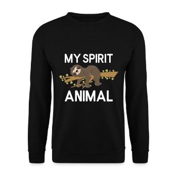 Sloth Lazy Cute Sloth Gift - Unisex Sweatshirt - black - Front - Alina (178cm) & Michal (187cm)
