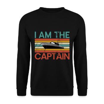 Boat Captain Gift Ship Boat Owner Captain - Unisex Sweatshirt - black - Front - Alina (178cm) & Michal (187cm)