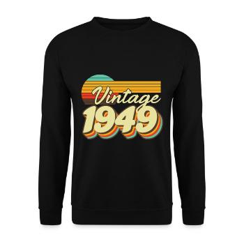 1949 Vintage anniversaire rétro Vintage cadeau - Sweat-shirt Unisexe - noir - Devant - Alina (178cm) & Michal (187cm)