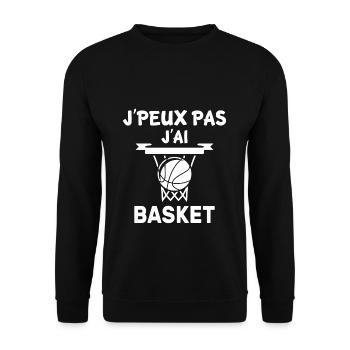T-Shirt Humor ich kann nicht basketball - Unisex Pullover - Schwarz - Vorne - Alina (178cm) & Michal (187cm)
