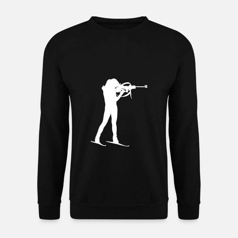 biathlete frau - Unisex Pullover - Schwarz