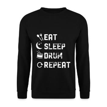 Manger sommeil tambour répétition - Sweat-shirt Unisexe - noir - Devant - Alina (178cm) & Michal (187cm)
