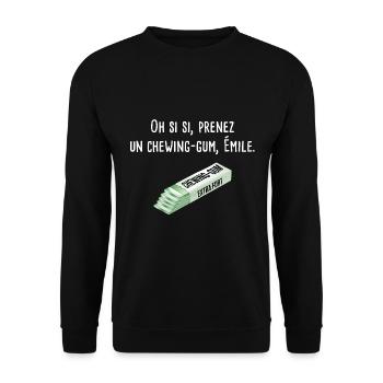 Prenez un chewing-gum Emile la cité de la peur - Sweat-shirt Unisexe - noir - Devant - Alina (178cm) & Michal (187cm)