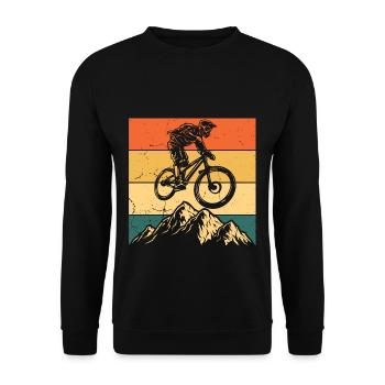 MTB Kleidung Kinder, Erwachsene MTB Geschenk Mount - Unisex Pullover - Schwarz - Vorne - Alina (178cm) & Michal (187cm)