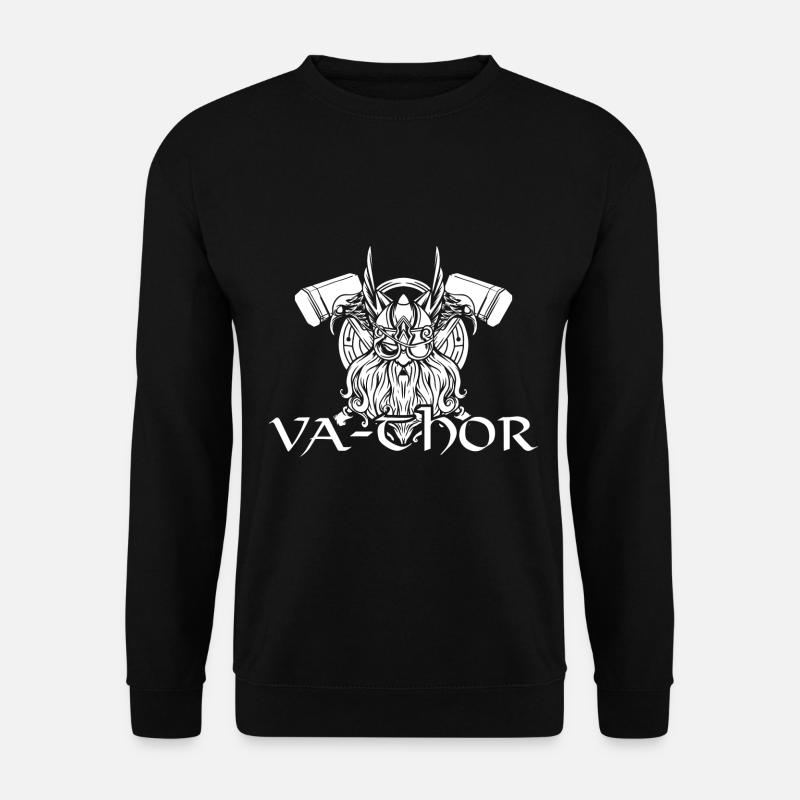 Fathor Vathor Vater Thor Hammer Vatertag Geschenk - Unisex Pullover - Schwarz