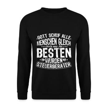 Gott Schuf Alle Menschen Gleich Steuerberater Steu - Unisex Pullover - Schwarz - Vorne - Alina (178cm) & Michal (187cm)