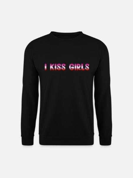 I Kiss Girls Lesbisch LGBTQIA+ CSD Lesbian Pride - Unisex Pullover - Schwarz