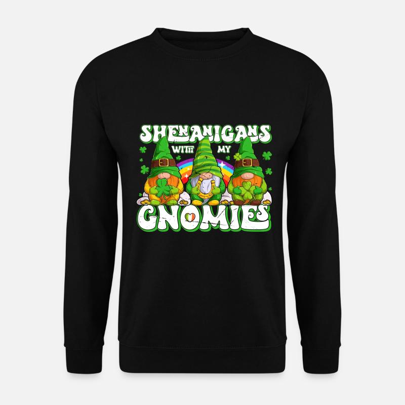 Saint-Patrick Elfes irlandais Gnome - Sweat-shirt Unisexe - noir
