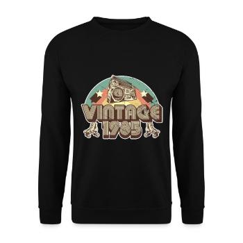 1985 Anniversaire né en 1985 Retro Vintage - Sweat-shirt Unisexe - noir - Devant - Alina (178cm) & Michal (187cm)