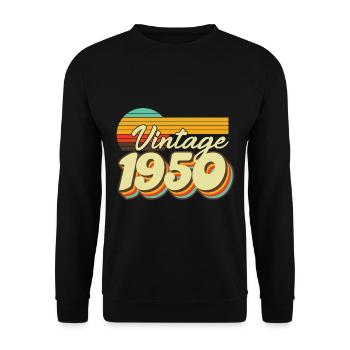 1950 Birthday born in 1950 Retro Vintage - Unisex Sweatshirt - black - Front - Alina (178cm) & Michal (187cm)
