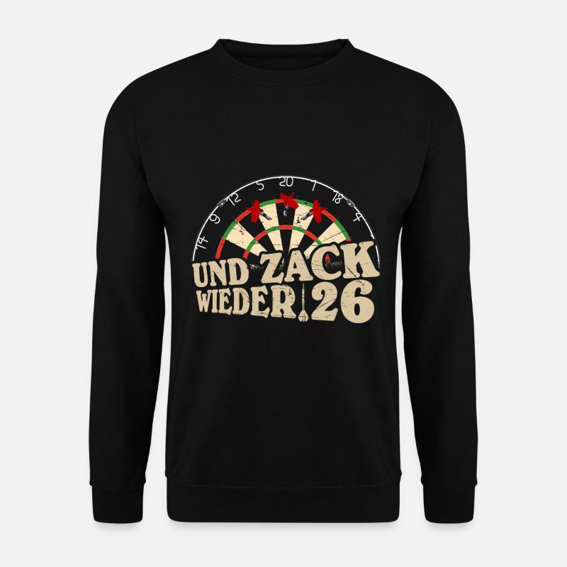 Lustiger Dart Spruch Dartscheibe Darten Geschenk - Unisex Pullover - Schwarz