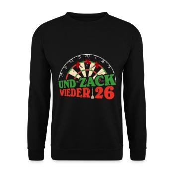 Funny Dart Saying Dartboard Dart Gift - Unisex Sweatshirt - black - Front - Alina (178cm) & Michal (187cm)
