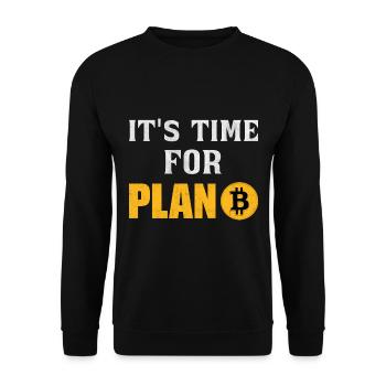 Time for Plan B Bitcoin Cryptocurrency Money BTC - Unisex Sweatshirt - black - Front - Alina (178cm) & Michal (187cm)