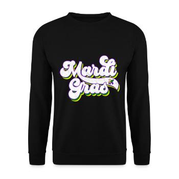 Mardi Gras 2023 retro vintage - Unisex Pullover - Schwarz - Vorne - Alina (178cm) & Michal (187cm)