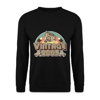 2005 Geburtstag geboren im Jahr 2005 Retro Vintage - Unisex Pullover - Schwarz - Vorne - Alina (178cm) & Michal (187cm)