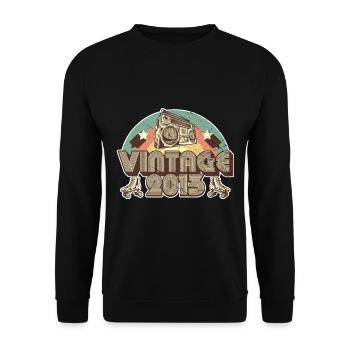 2013 Birthday born in 2013 Retro Vintage - Unisex Sweatshirt - black - Front - Alina (178cm) & Michal (187cm)