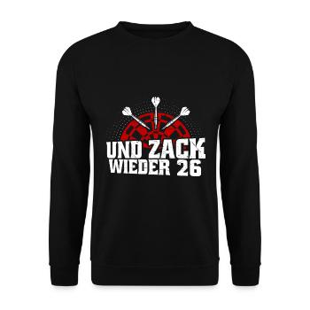 Drôle de fléchette disant jeu de fléchettes cadeau - Sweat-shirt Unisexe - noir - Devant - Alina (178cm) & Michal (187cm)