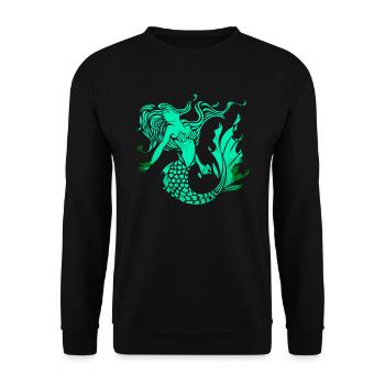 Meerjungfrau Seejungfrau Nixe Märchen - Unisex Pullover - Schwarz - Vorne - Alina (178cm) & Michal (187cm)