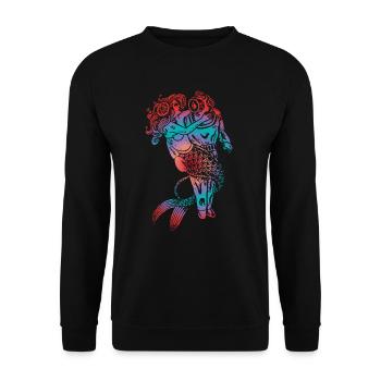 Meerjungfrau Seejungfrau Nixe Märchen - Unisex Pullover - Schwarz - Vorne - Alina (178cm) & Michal (187cm)