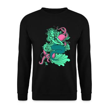 Mermaid mermaid mermaid fairy tale - Unisex Sweatshirt - black - Front - Alina (178cm) & Michal (187cm)