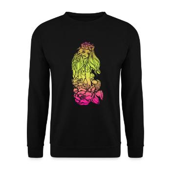 Meerjungfrau Seejungfrau Nixe Märchen - Unisex Pullover - Schwarz - Vorne - Alina (178cm) & Michal (187cm)