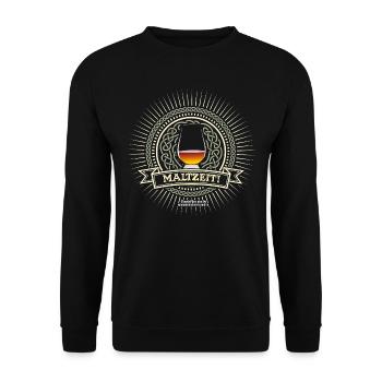 Maltzeit Single Malt Whisky Wortspiel - Unisex Pullover - Schwarz - Vorne - Alina (178cm) & Michal (187cm)