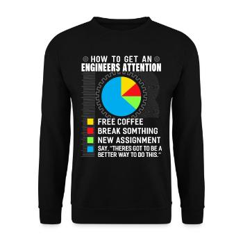 Ingénieur génie mécanique cadeau génie électrique - Sweat-shirt Unisexe - noir - Devant - Alina (178cm) & Michal (187cm)