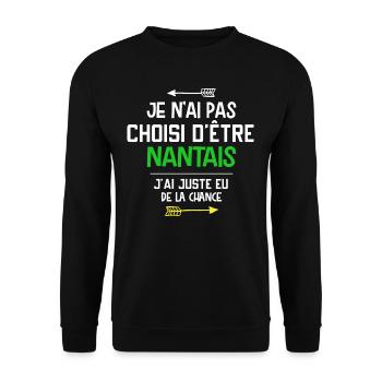Nantes - Nantais - Ville - Foot - Cadeau - Chance - Sweat-shirt Unisexe - noir - Devant - Alina (178cm) & Michal (187cm)